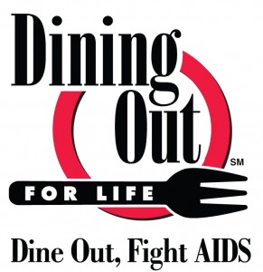 Dining Out For Life Logo. Dine Out, Fight AIDS.
