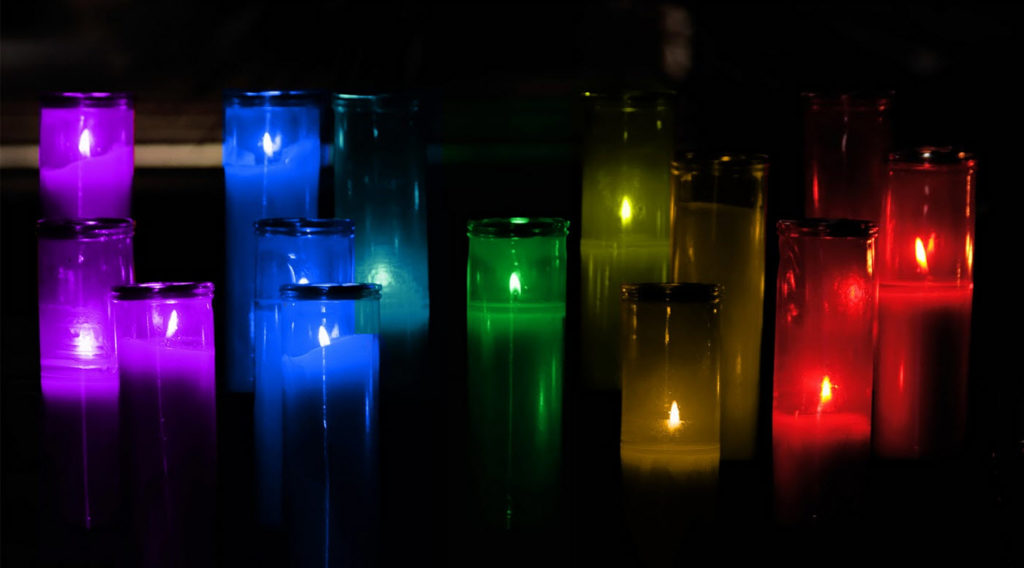 multi colored candles