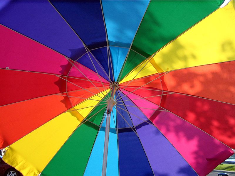 Umbrella in rainbow colors